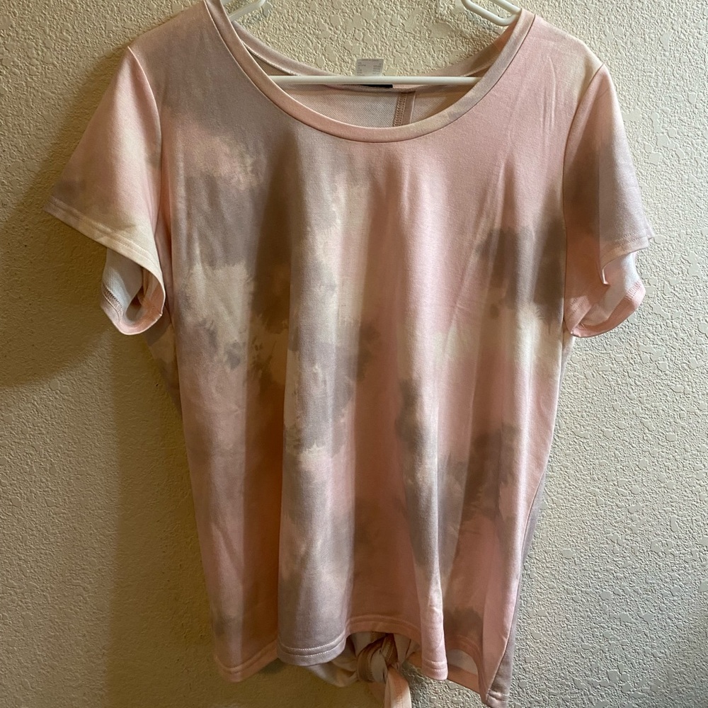 Athletic Pink T Shirt Tie Dye